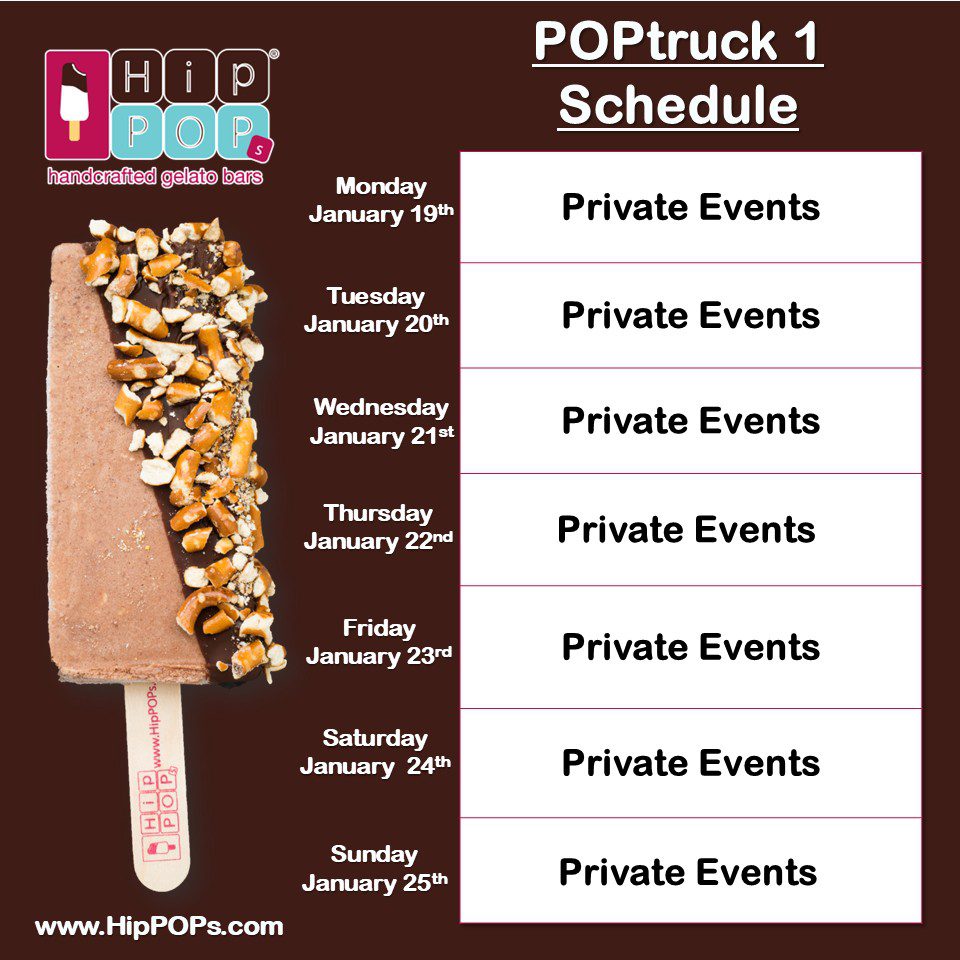 POPtruck 1 Schedule